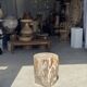 Very large white and grey petrified wood side table H45 D39 - 334
