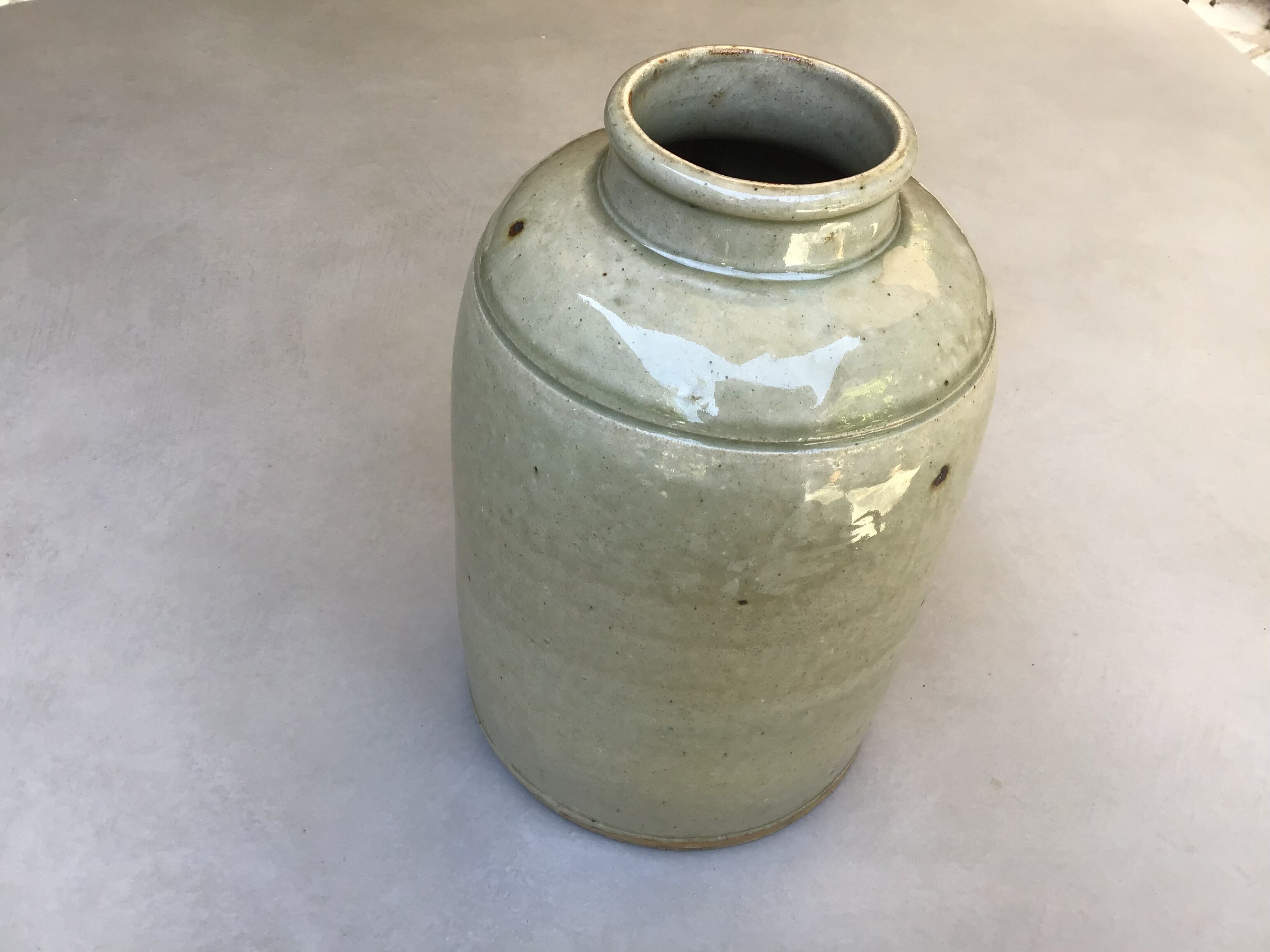 Stoneware mustard jar