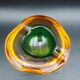 Rare Murano glass "Multi-Color" ashtray with Seguso shell elements