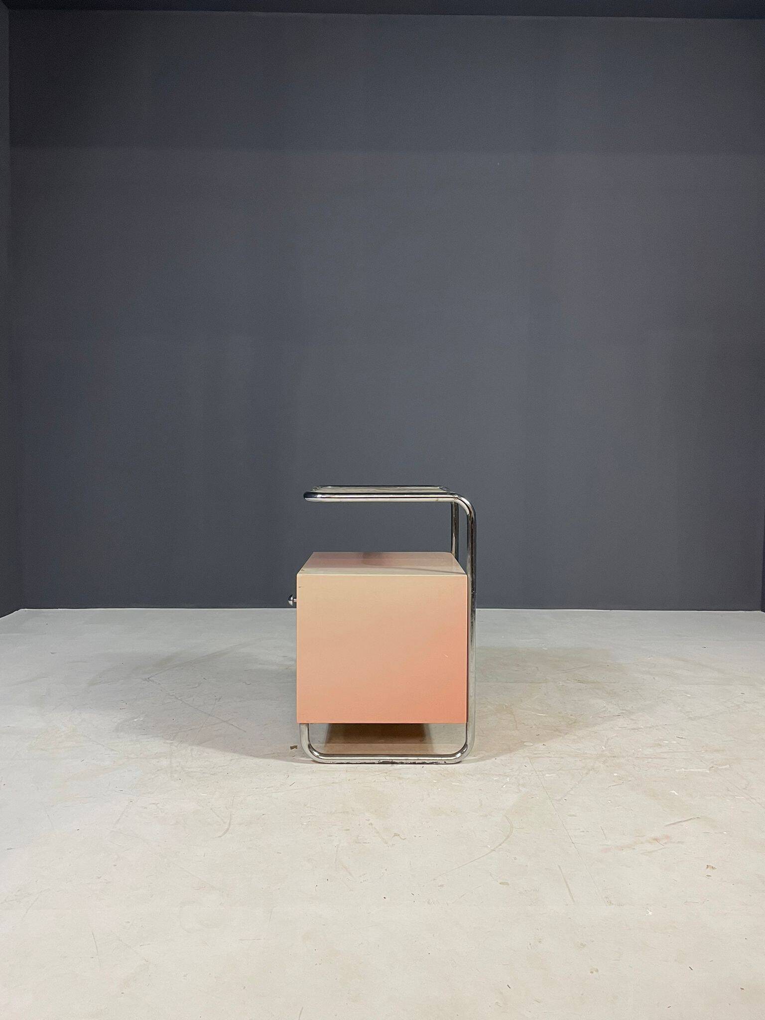 Kovona Bauhaus style bedside table, 1950s, Czechoslovakia