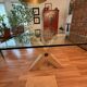 Rectangular dining table with glass top from Roche Bobois.