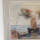 Oil Painting on Canvas Marine Boat at Sea - Signed Jean Corniche 1943