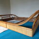 Double rattan bed and his pair of bedsides