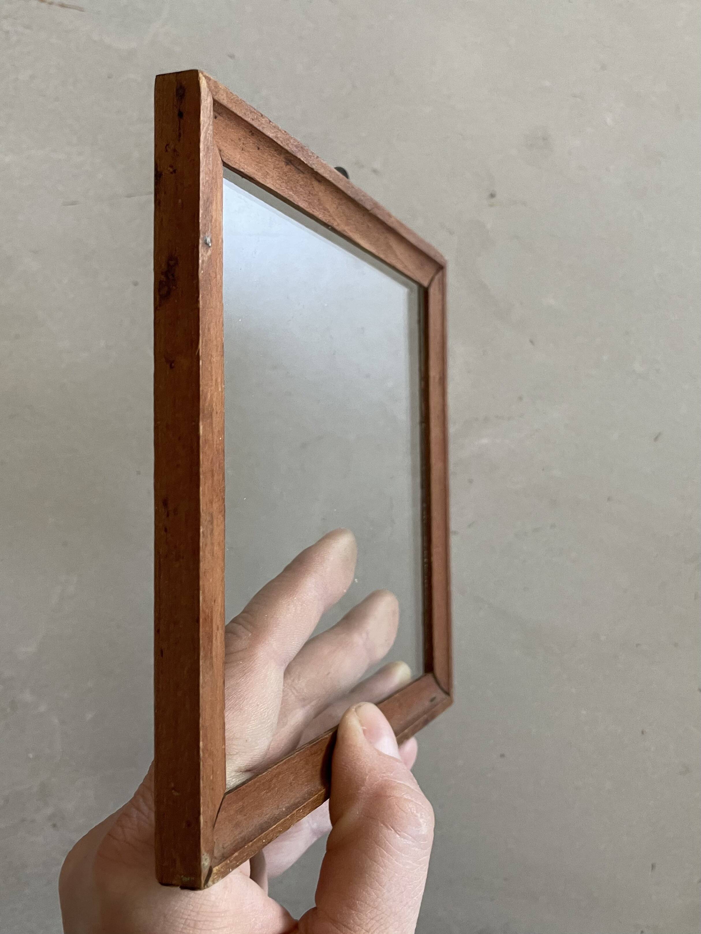 Small old square wooden frame 14x14cm