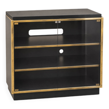 Vintage black and gold hi-fi/TV unit – 1970s–80s