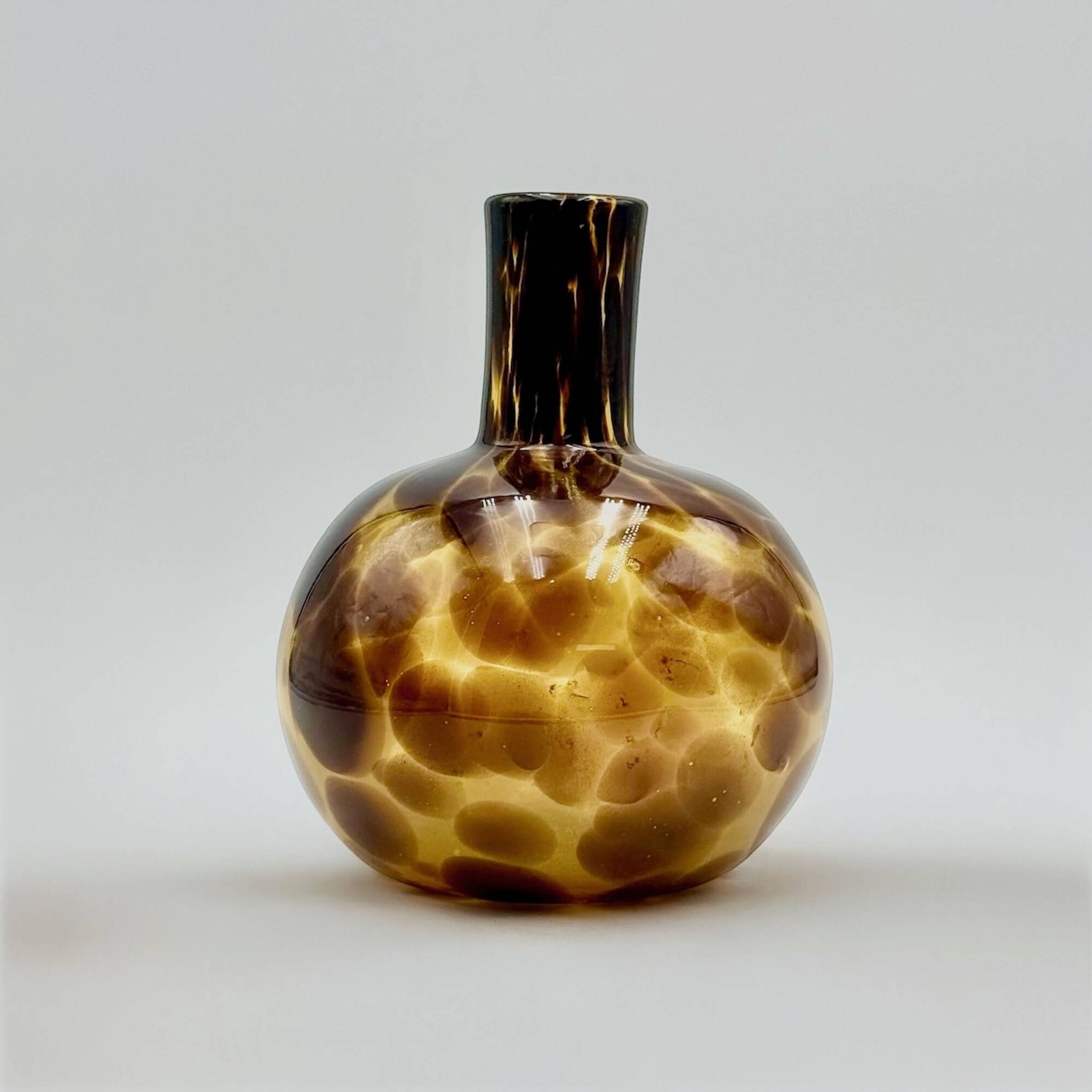 Empoli Blown Glass Vase with Amber and Brown Hues, 1960s