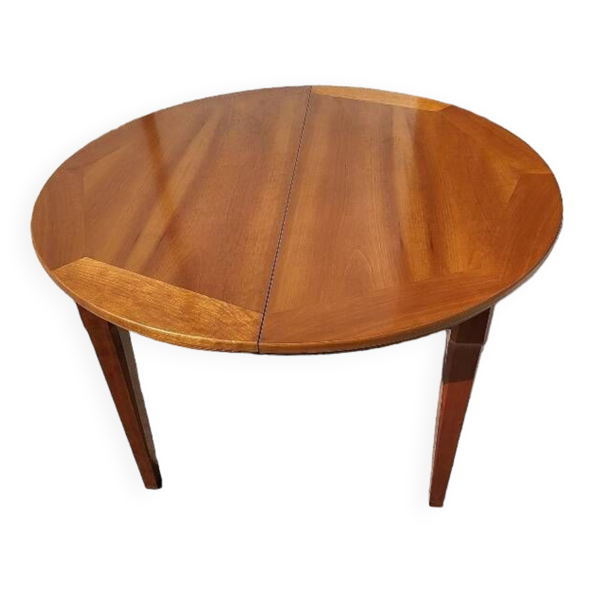 Table ronde avec une allonge en merisier