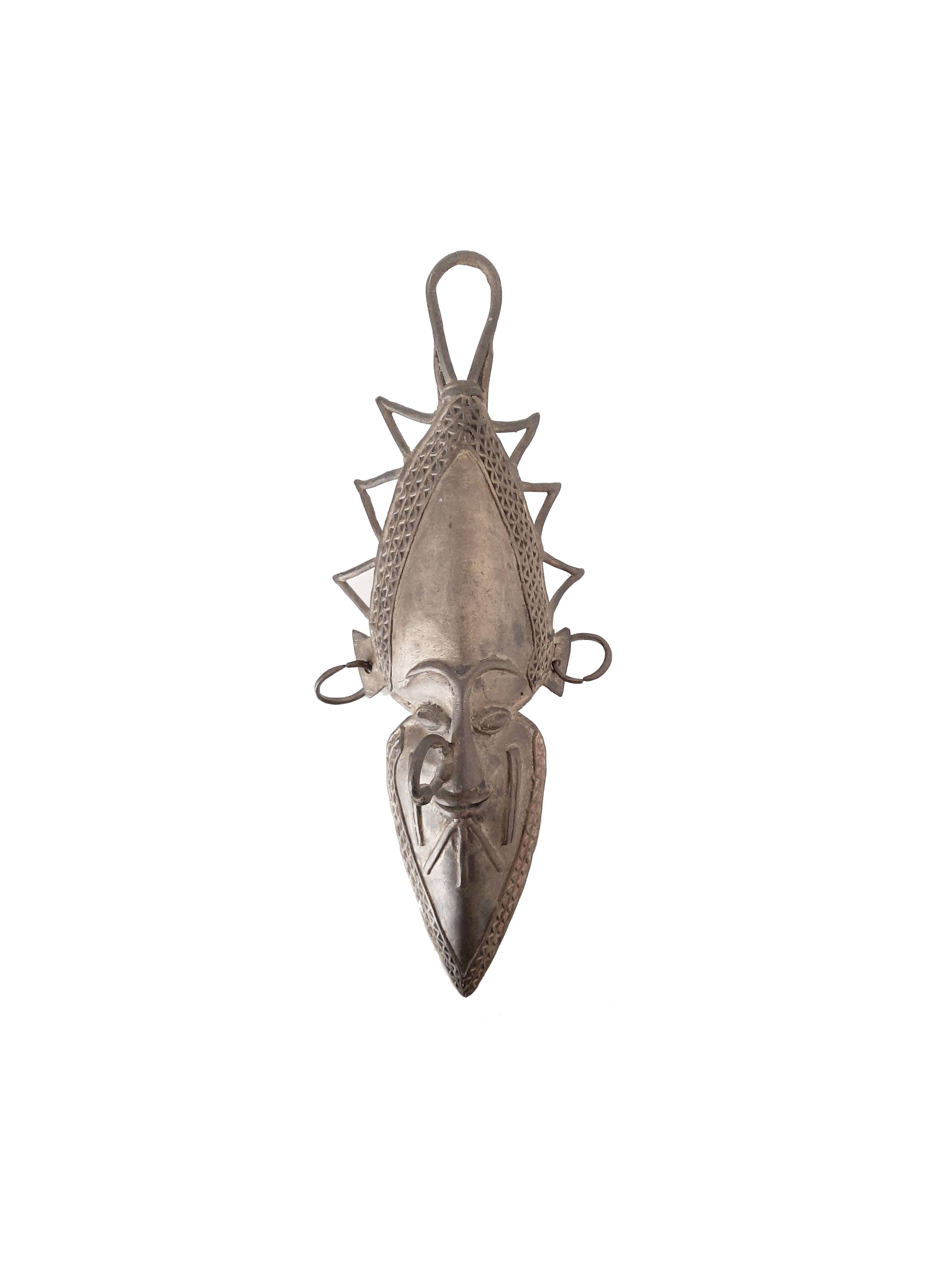 bronze mask, African art H33.5cm