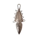 masque bronze ,art africain H33.5cm