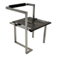 Chaise géométrique  en cuir et chrome, 1980s