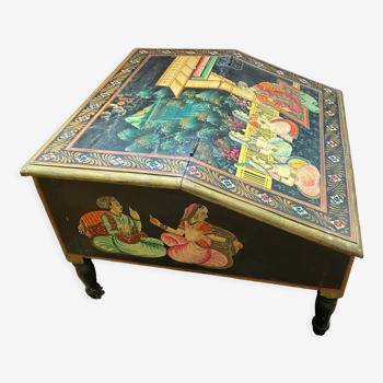 Ancient hand-painted Indian writing desk