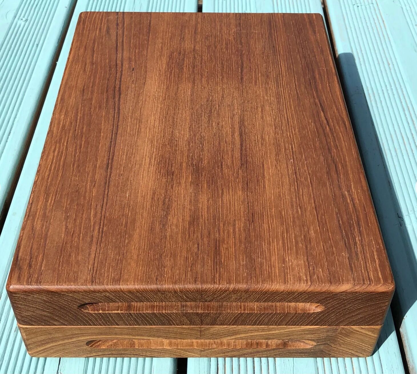 Massive Danish-made teak box 60s without hinges