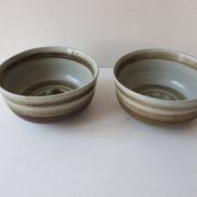 Set of 2 ramekins Bowls / cups in glazed ceramic Signed Blanot