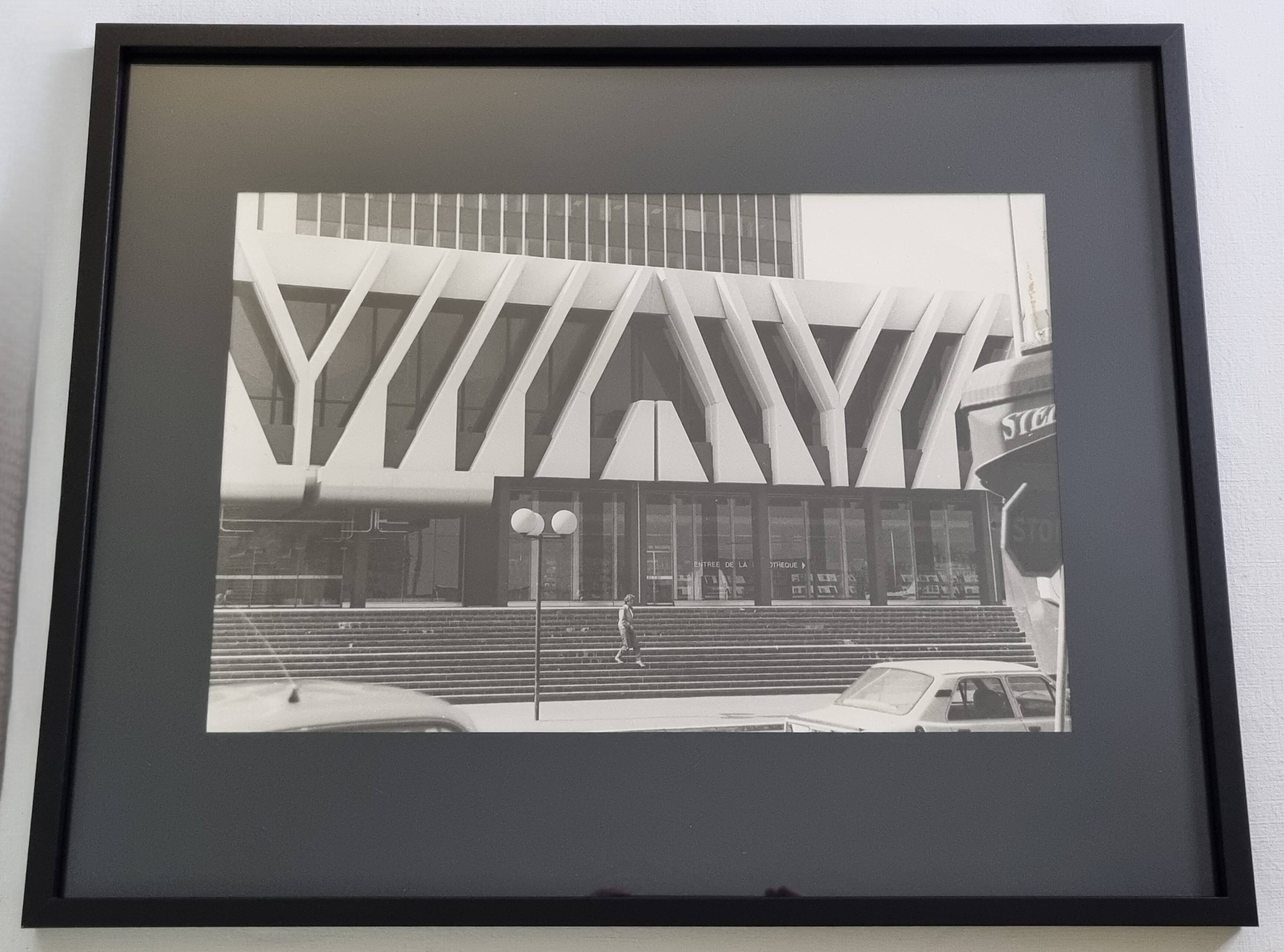 Vintage silver gelatin print, Brutalist architecture, 1970s, 52 x 42 cm