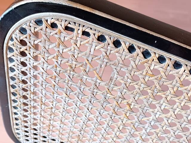 Set of 5 B32 Cesca chairs black lacquer by Marcel Breuer 80s Made in Italy