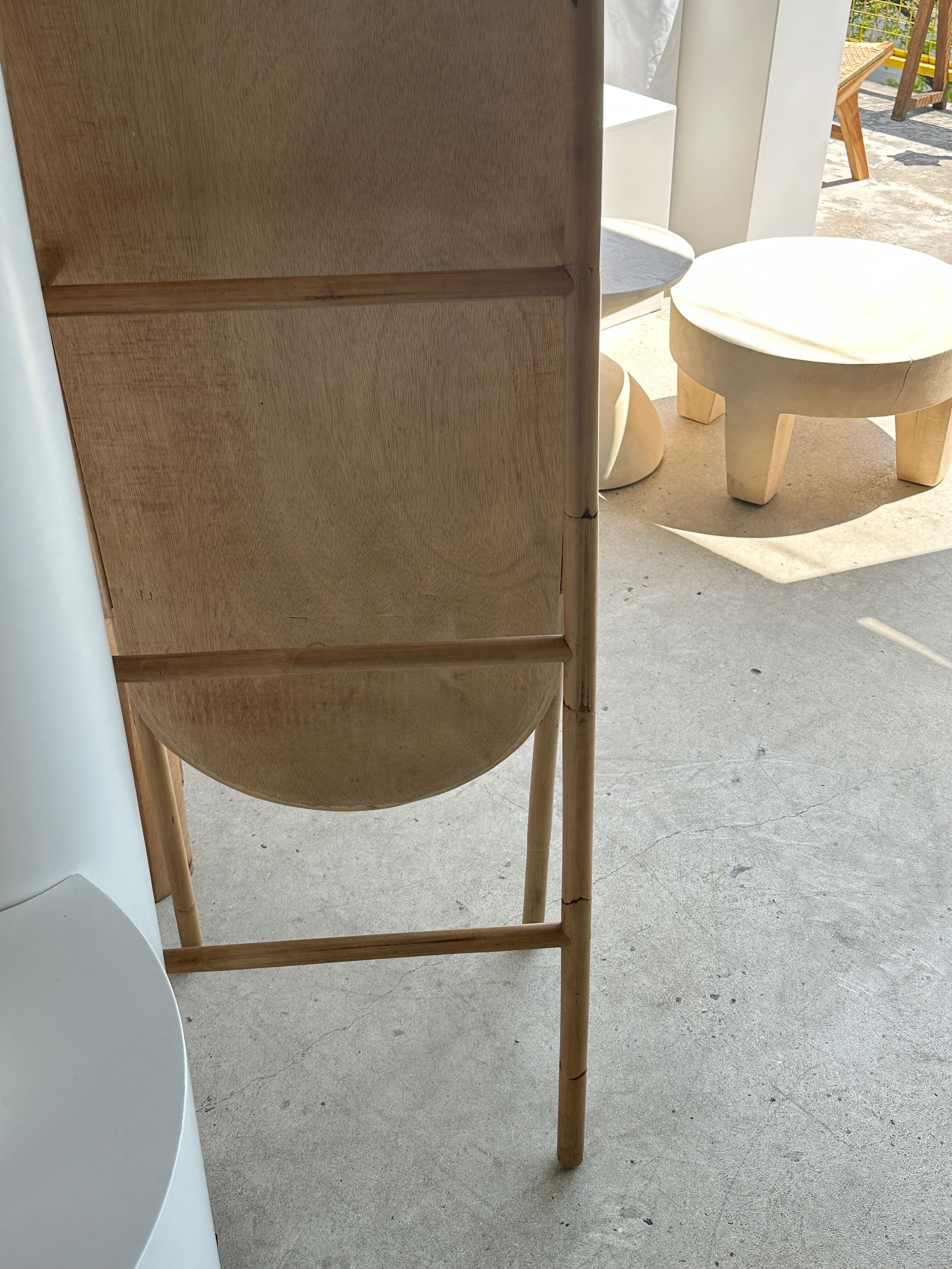 Floor mirror in bamboo and rattan H:1m80