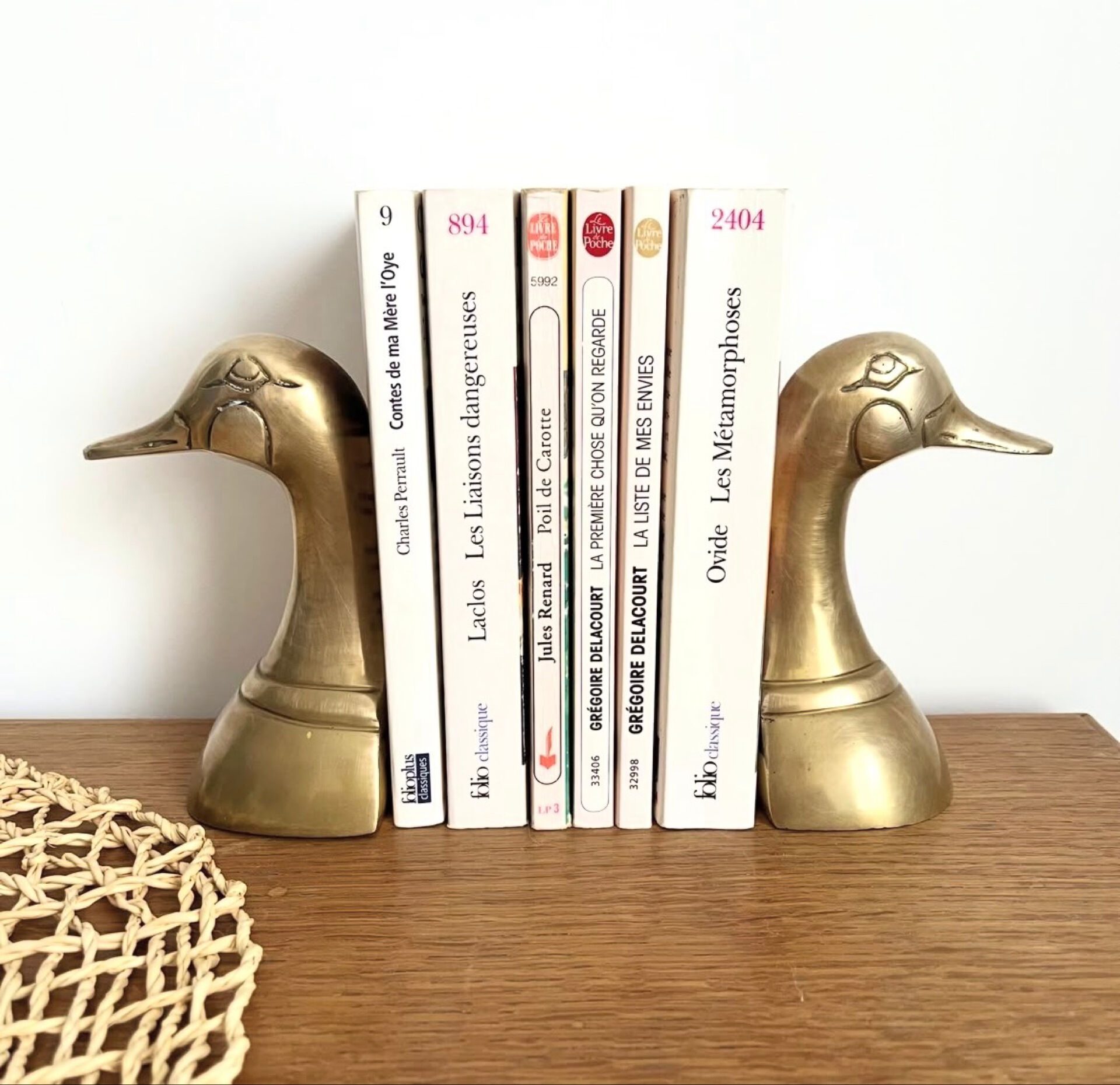 Duck brass bookends