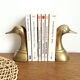Duck brass bookends