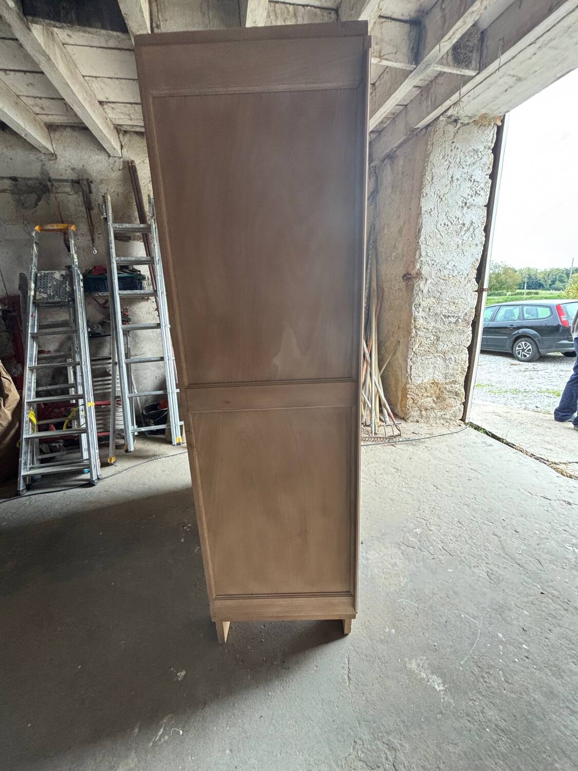 Parisian Art Deco wardrobe in natural wood