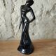 Art Deco statuette of a woman – Elegant dancer – Black earthenware – 1950s