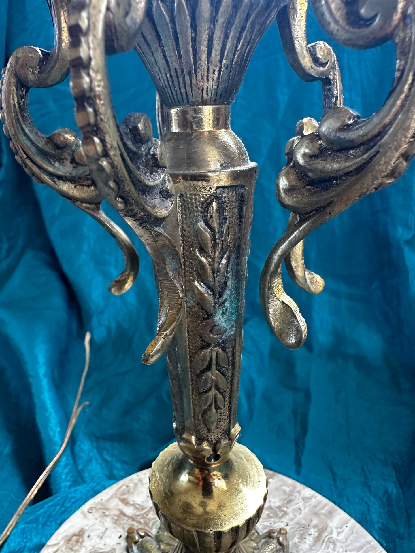 Superb rococo candelabrum. Louis XV, 5 lights. Electrified.
