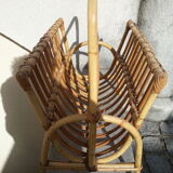 Magazines holder in rattan and wicker