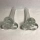 Pair old doilies glass vases 70s