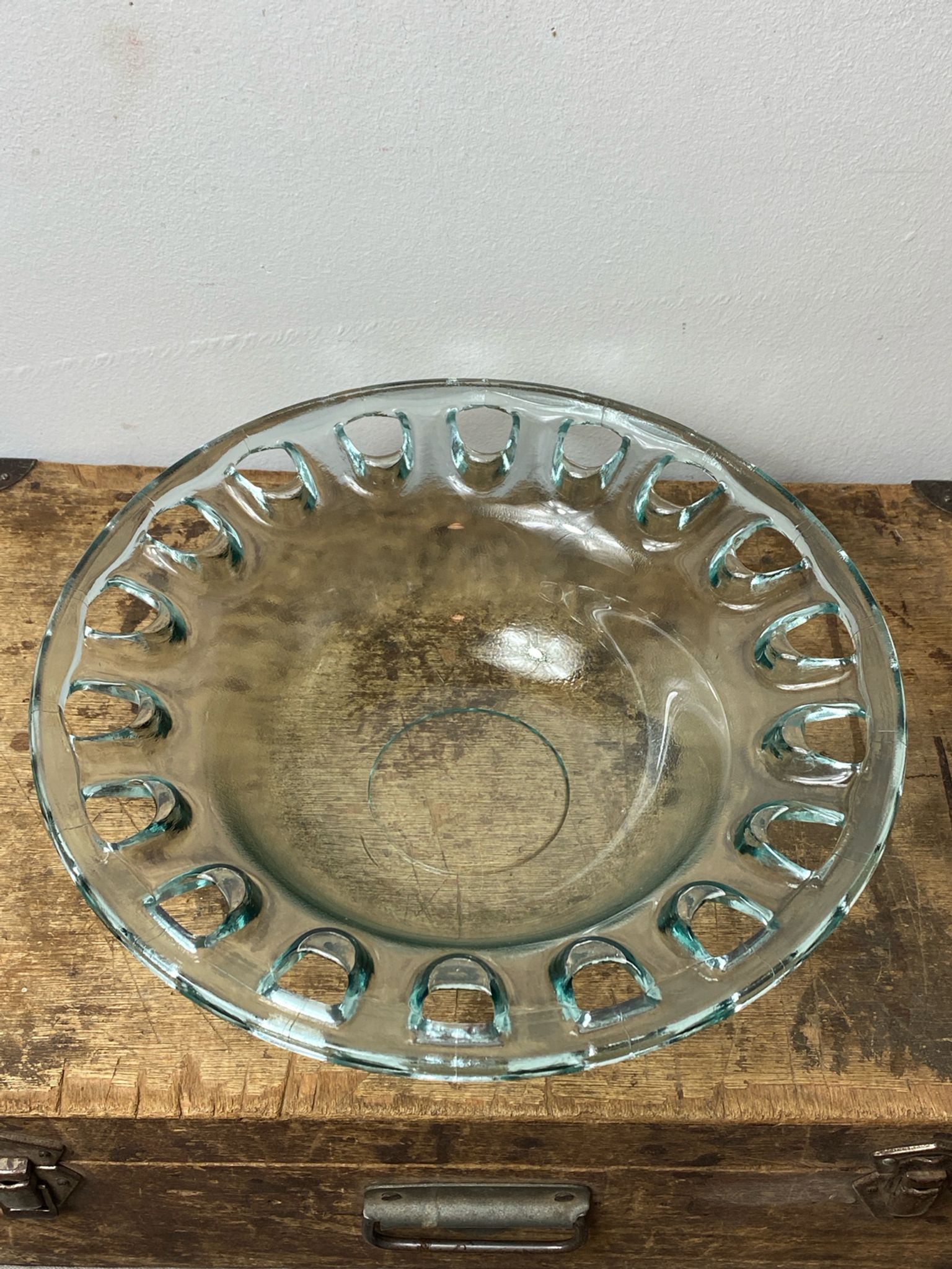 Blown glass salad bowl