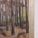 Original mid-century Swedish oil on panel – “Tree Trunks” by Harry Wichmann – dated 1953 – vintage & framed – 69 × 71 cm