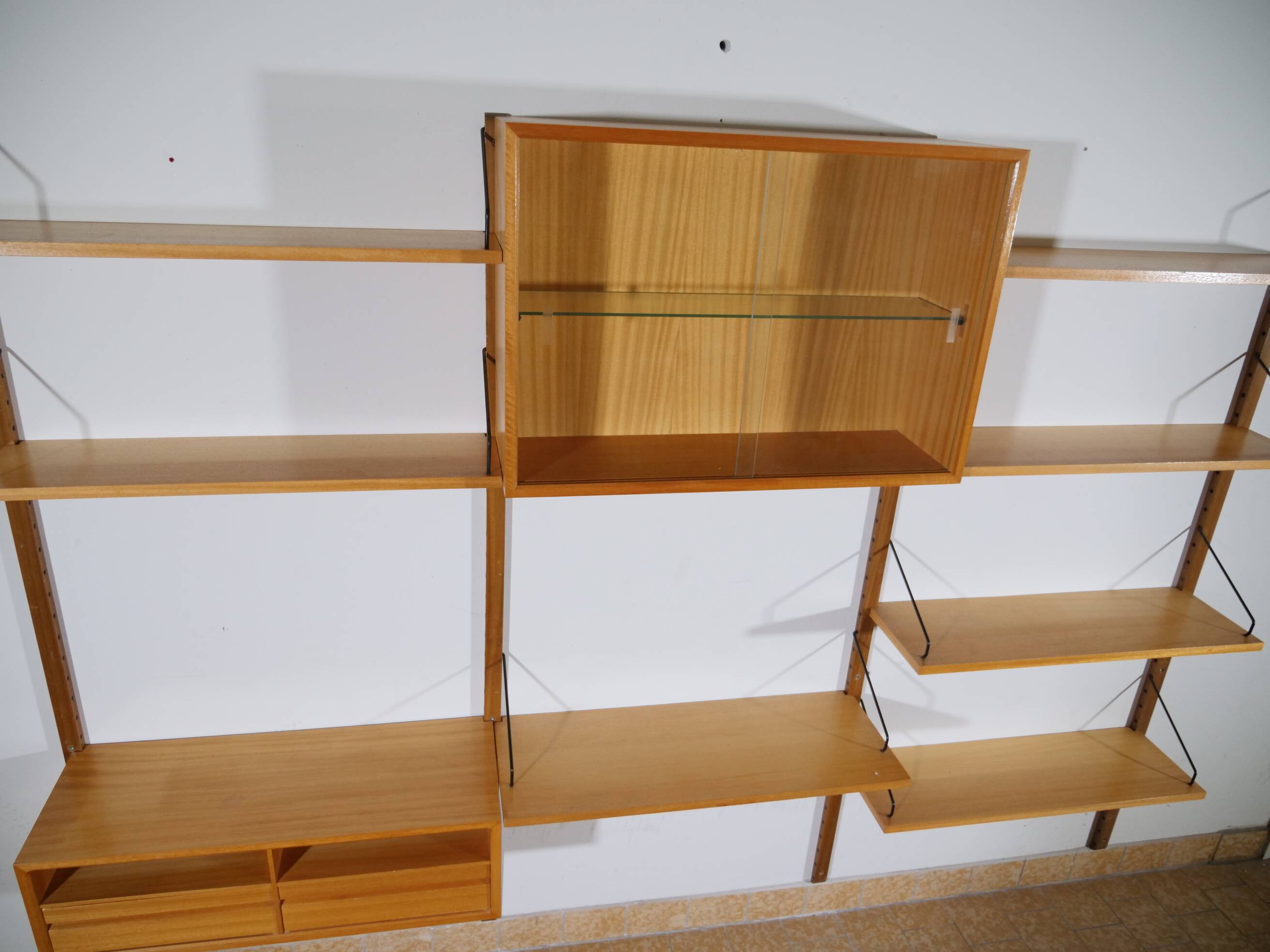 Poul cadovius modular shelving wall system royal, oak, danish design,1960s