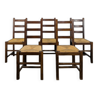 Set of 5 brutalist chairs