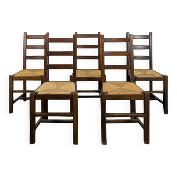 Set of 5 brutalist chairs