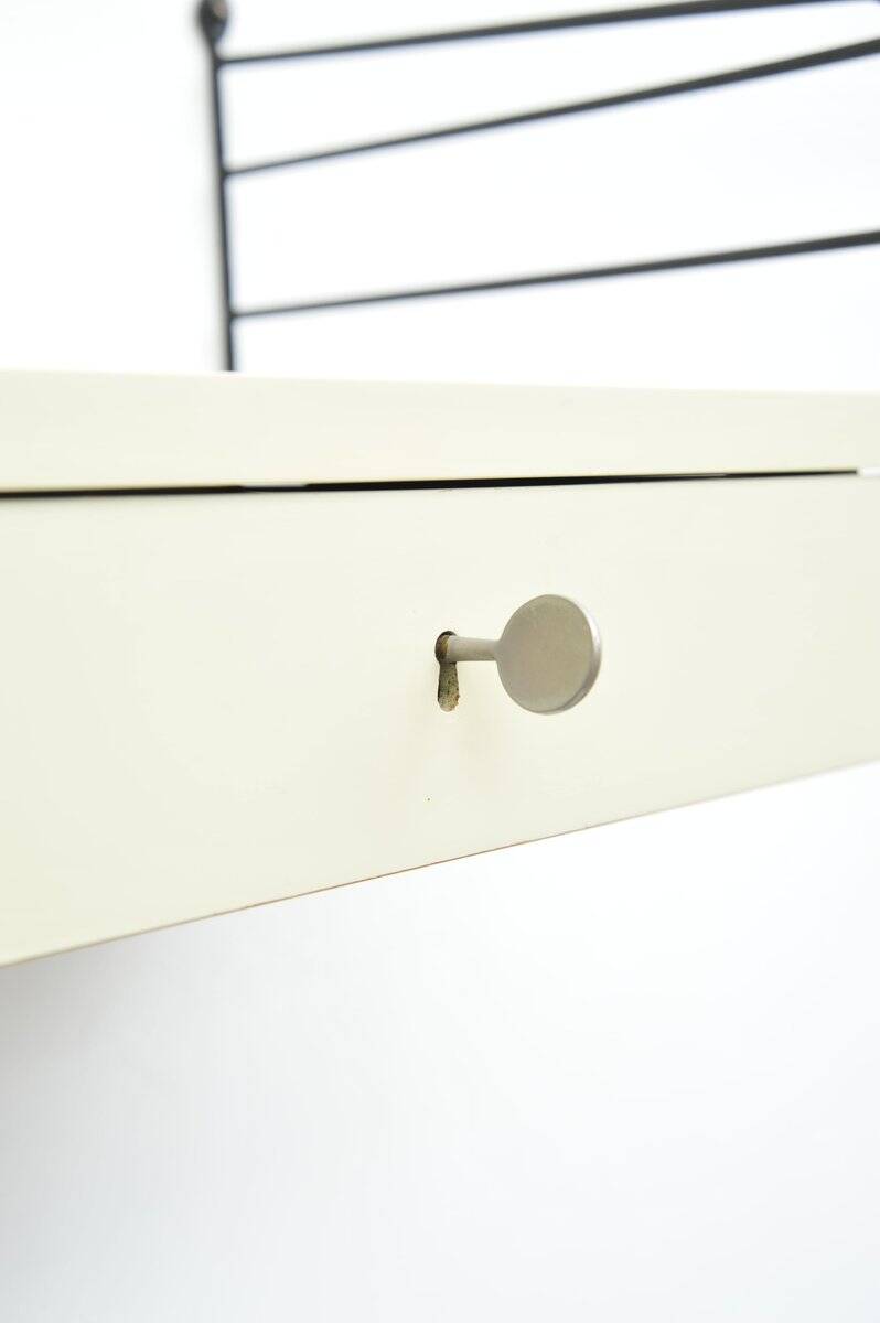 White String shelving system with drawer element and ladders by Kajsa & Nisse Strinning, 1940s