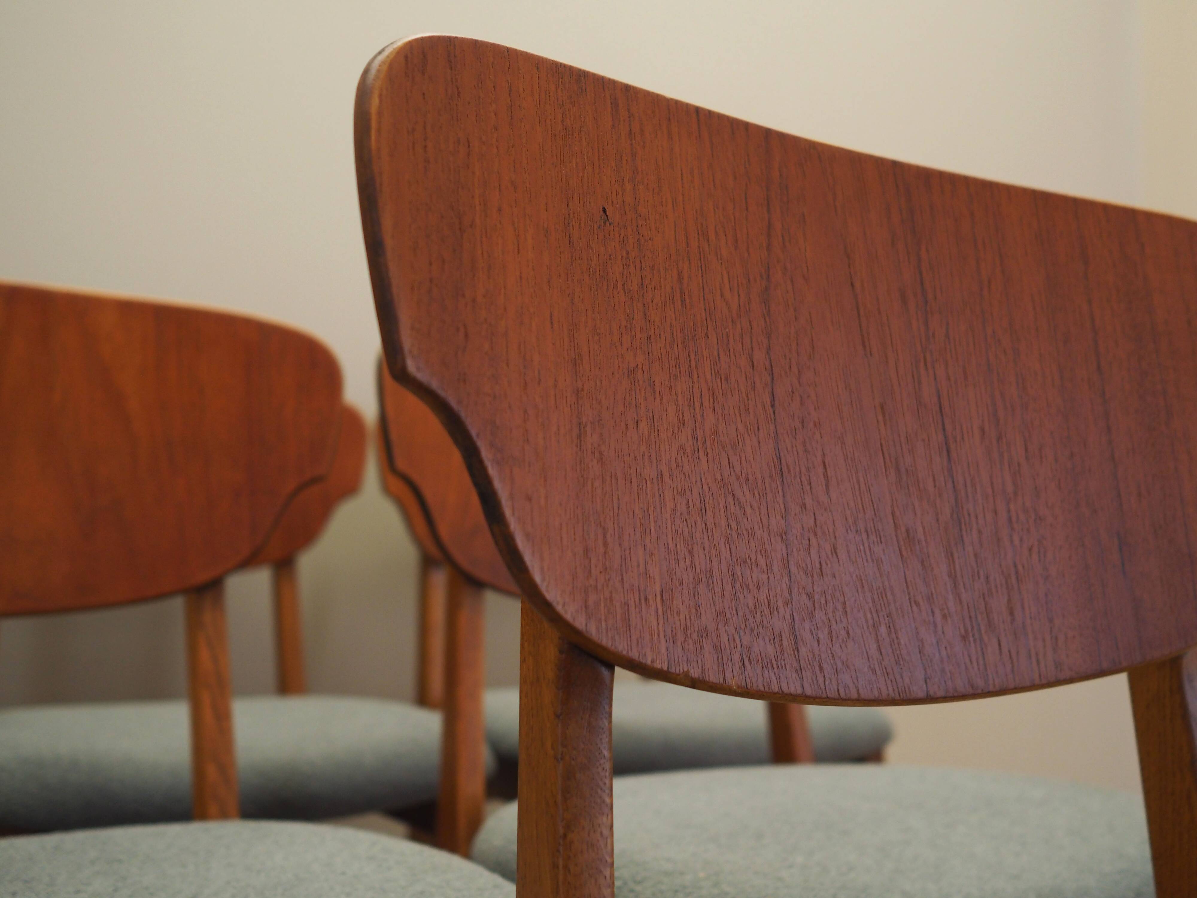 Set of six teak chairs, Danish design, 1970s, production: Denmark