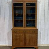 English two-piece mahogany bookcase from the 1950s