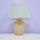 Vintage taupe table lamp green lampshade