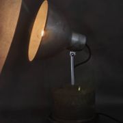 1940 industrial table lamp in aluminium and metal, Czechoslovakia