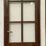 Solid oak passage gate glass door with large 20th century tiles