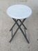 Folding industrial stool in gray steel and white wood