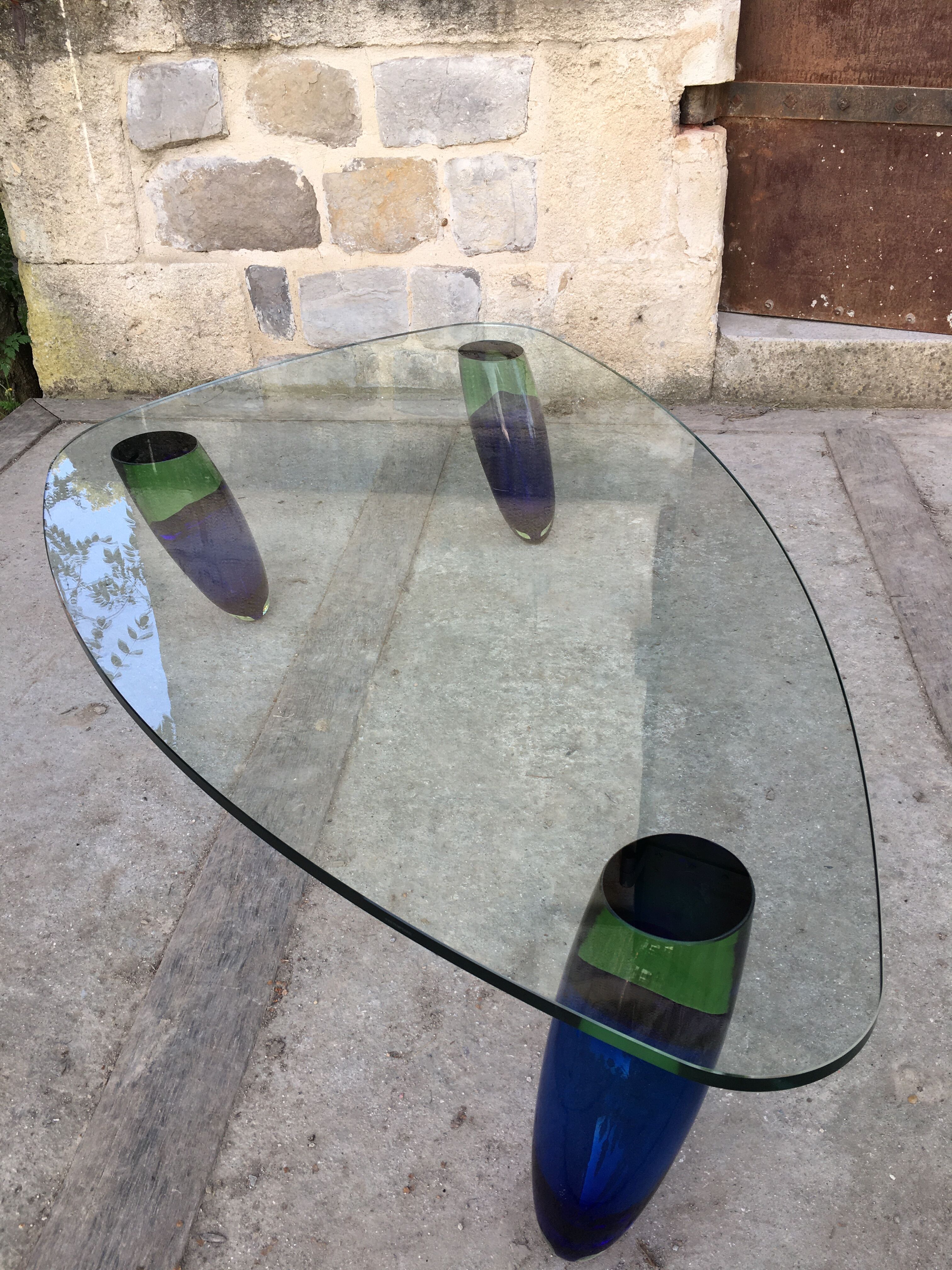 Murano glass coffee table design Maurice Barilone