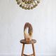 Vintage Rattan and Bamboo Accent Side Table / Stool, Spain, 1970s