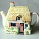 Handpainted fine ceramic design teapot "The Village"
