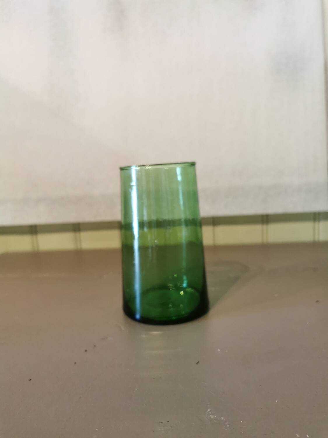 6 large green Beldi glasses