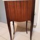 Louis XV style console bedside, curved faces, mahogany and rosewood marquetry decorated with flowers
