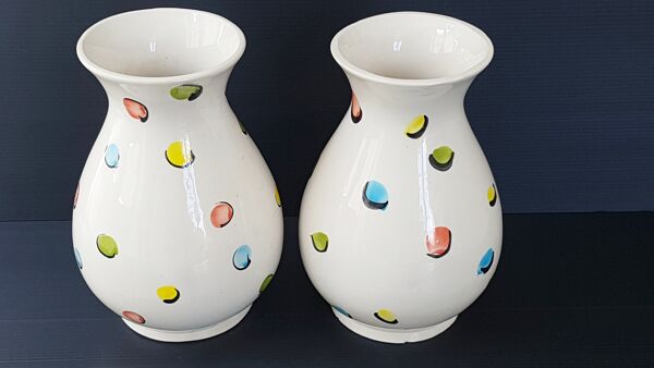 Paire de vases à pois 1950