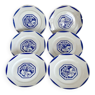 6 Luneville earthenware dinner plates
