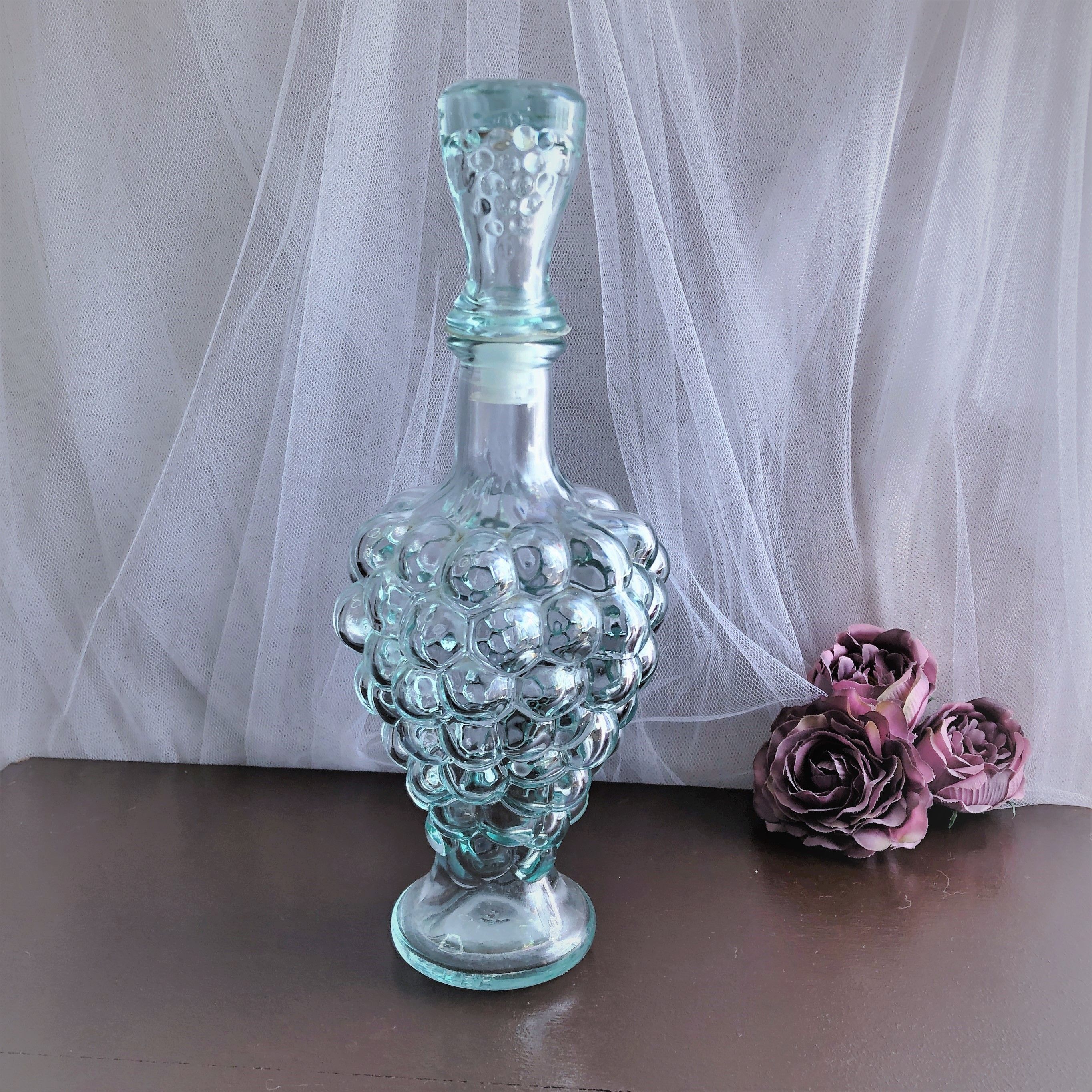 Decanter shaped bunch of grapes from Vetreria Estrusca Italy vintage