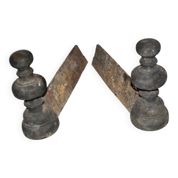 Chenets de cheminée en fonte de fer