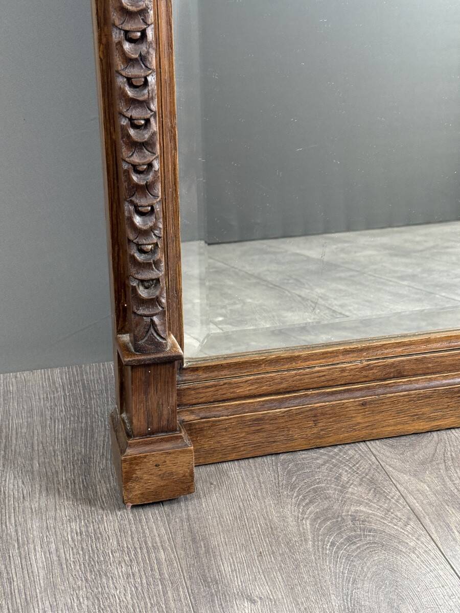 Large carved wooden mirror, late 19th century