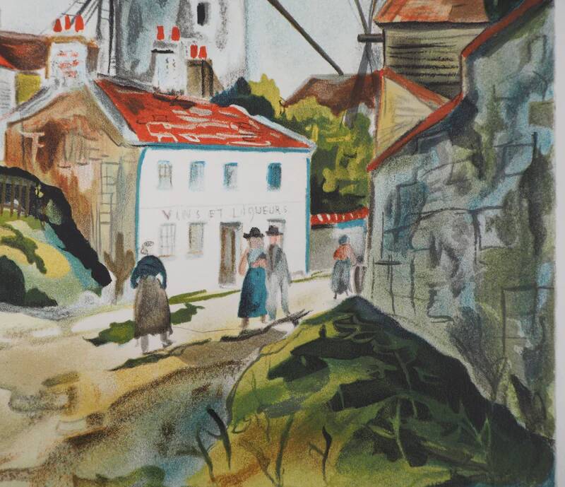 Maurice Utrillo: The Three Mills in Montmartre, signed lithograph